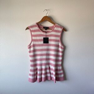 NWT St. John Pink and White Striped Knot Tank‎